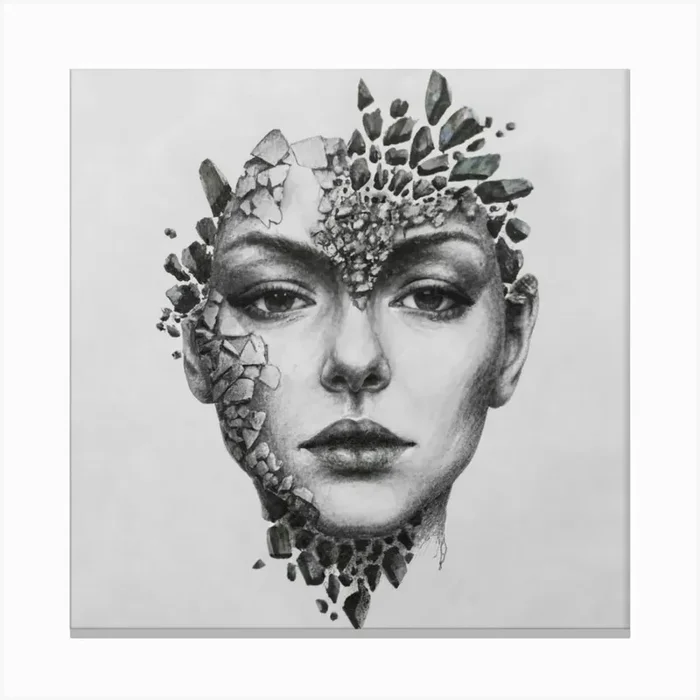 Portrait Of A Woman Canvas PrintE by Est_elly