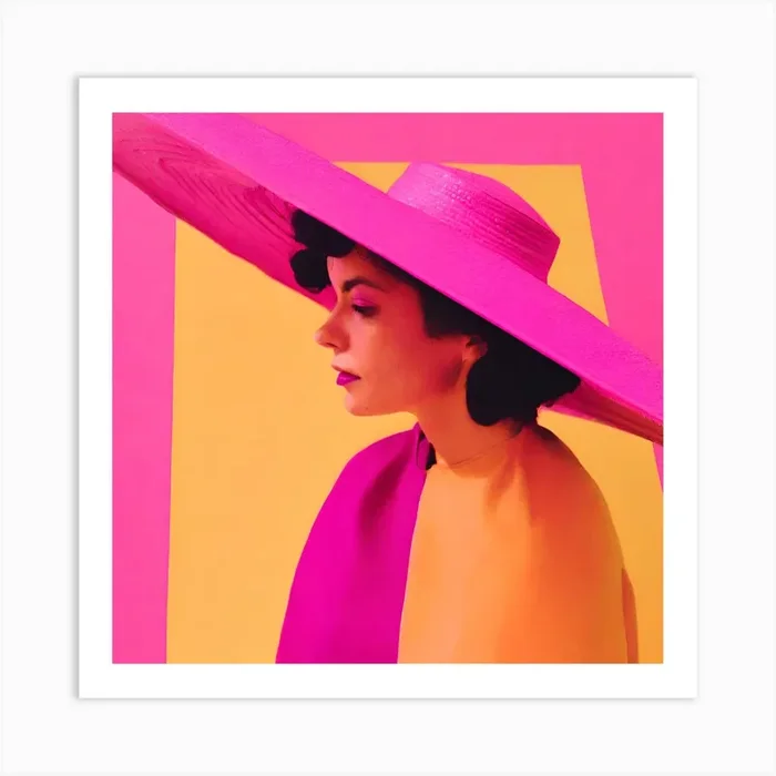 Portrait Of A Woman In A Hat Art Print by AMANDLA DESIGNS