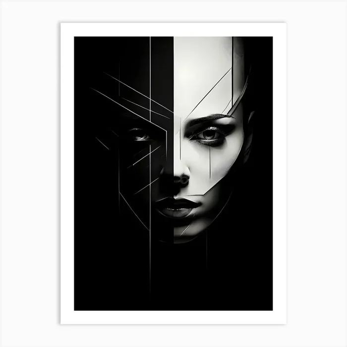 Portrait Of An Abstract Face Art Print by markoadamo
