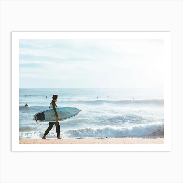 Pray For Surf Art Print by Gal Design