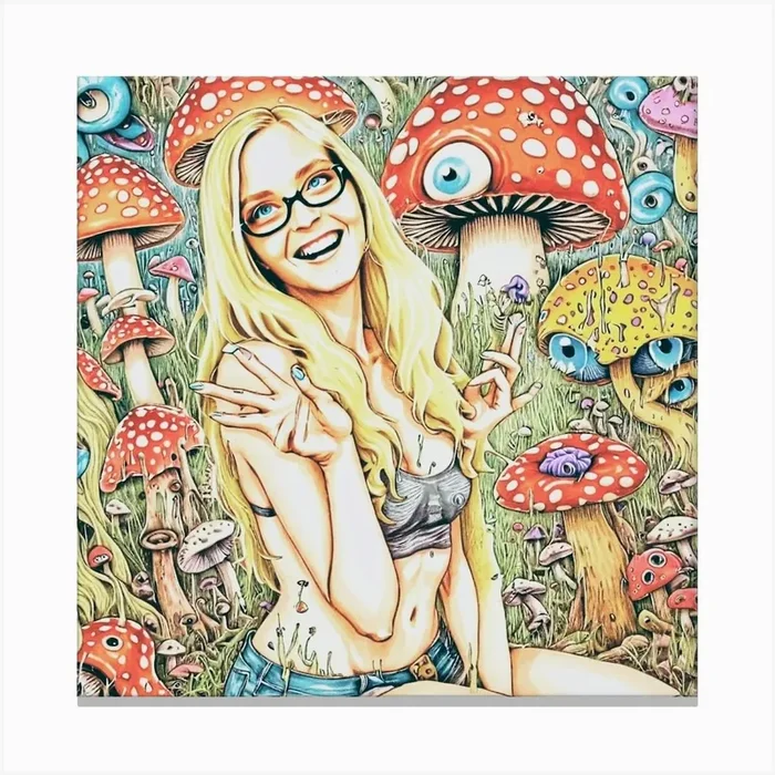 Psychedelic Girl on a soul journey. Canvas Print by LittlebitsCreations�
