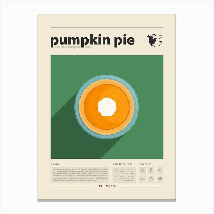 Pumpkin Pie Canvas Print by Gastro World