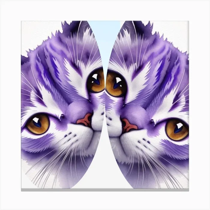 Purple Cat 1 Canvas PrintA by Ahmad