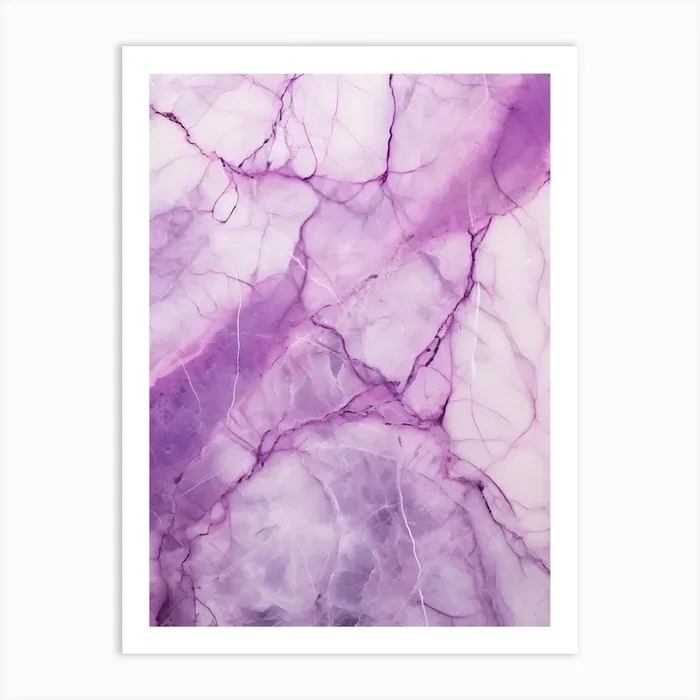 Purple Marble Art Print by drdigitaldesign