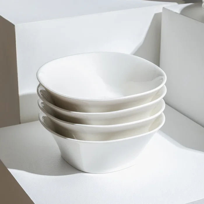 Quadro Porcelain Bowl – White