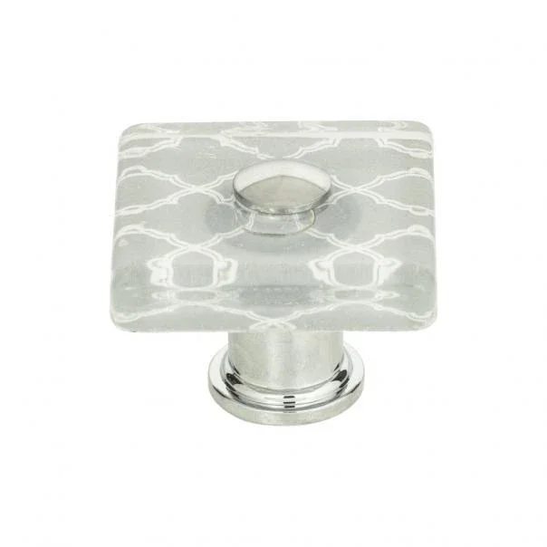 Quatrefoil Glass Square Knob