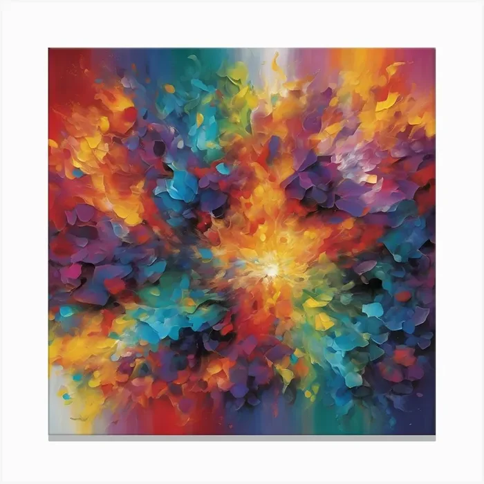 Rainbow Explosion Canvas PrintD by Digisoune