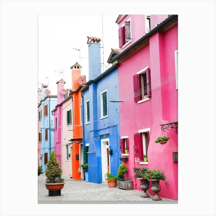 Rainbow Street Venice Canvas Print by Victoria’s Stories