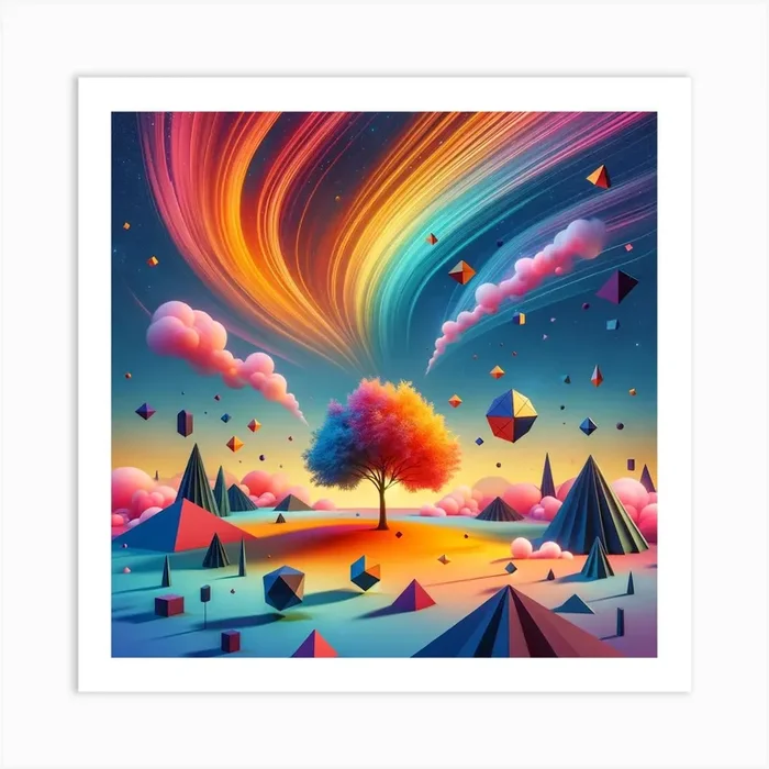 Rainbow Tree Art Print by ArtAlot