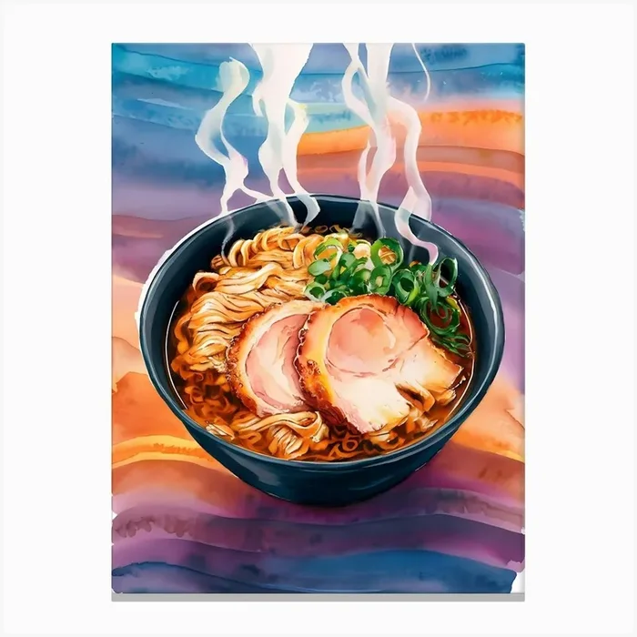 Ramen Illustration Canvas Print by Dackshina Migara
