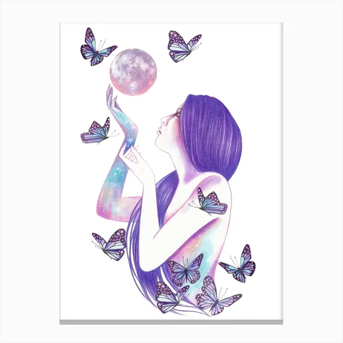 Reaching For the Moon Canvas Print by Andrea Hrnjak