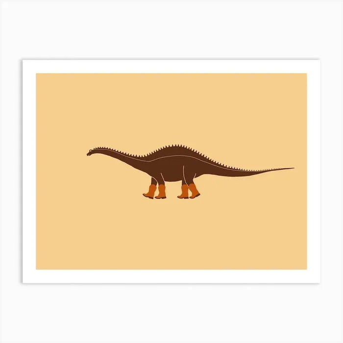 Rebbachisaurus Reba The Cowgirl Dinosaur Art PrintAC by Anyone Can Yeehaw