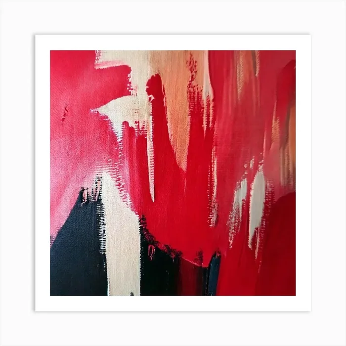 Red abstract painting Art Print by Iryna Trotsiuk