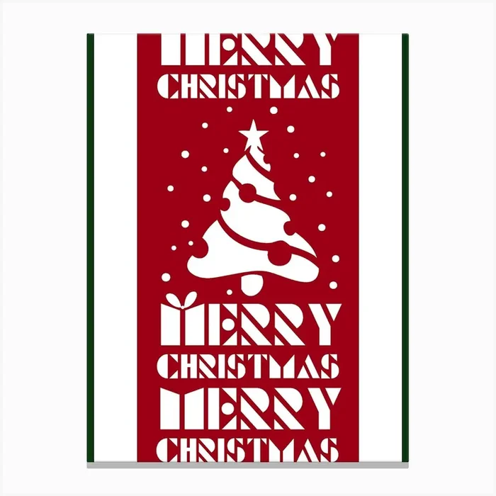 Red Christmas Banner Sign Canvas PrintK by Kymera