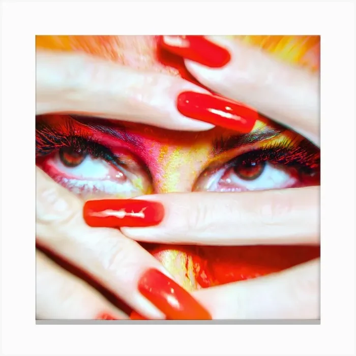 Red Nail Art Canvas Print by Henry Zachary