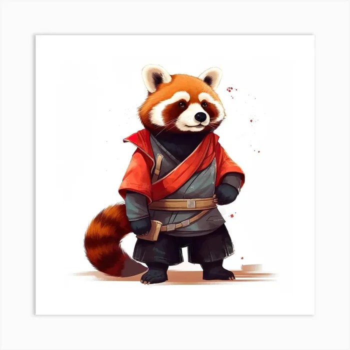 Red Panda Ninja Art PrintE by Empire2021