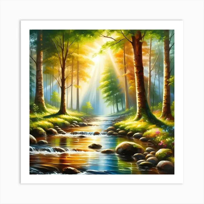 River In The Forest 7 Art Print by Vitalka