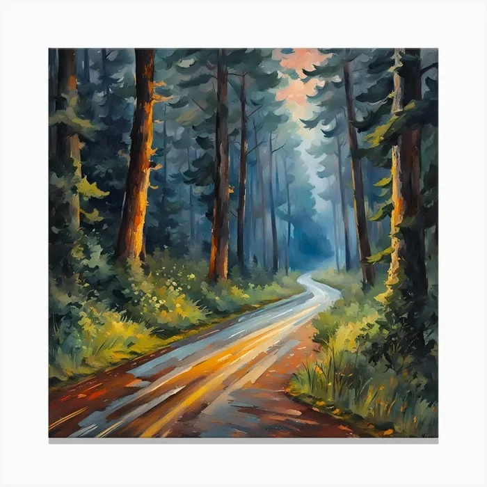 Road in the old forest Canvas PrintC by Clofura