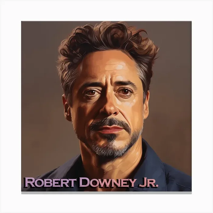 Robert Downey Jr Canvas Print by Creating professional oil paintings out of any small idea