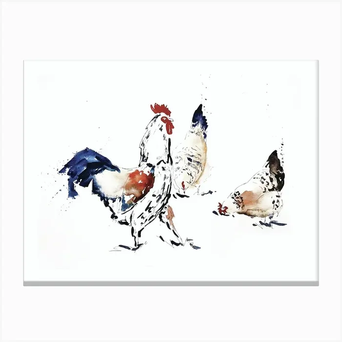 Roosters 1 Canvas Print by Indigo Rain