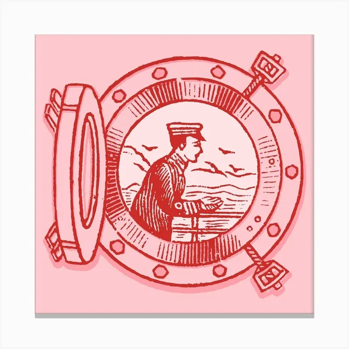Sailor through a porthole Canvas PrintKS by Kitty Strand