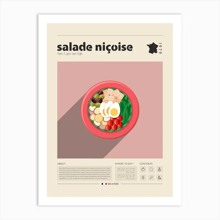 Salade Niçoise Art Print by Gastro World