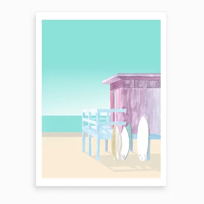 Salt & Surf Surf Club Art Print by Mantika Studio