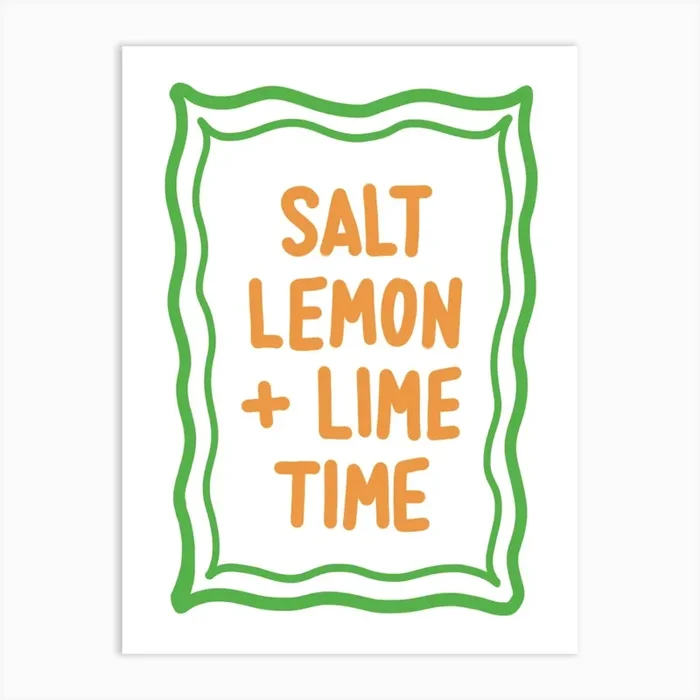 Salt Lemon And Lime Time Typography Art Print Art PrintBD by Boldfish Designs
