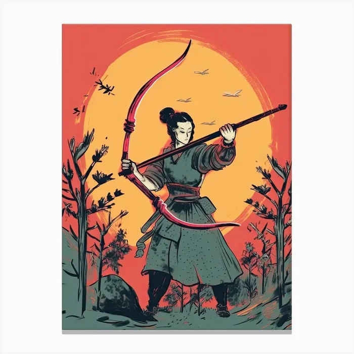 Samurai Illustration 12 Canvas Print by Blade and Brush