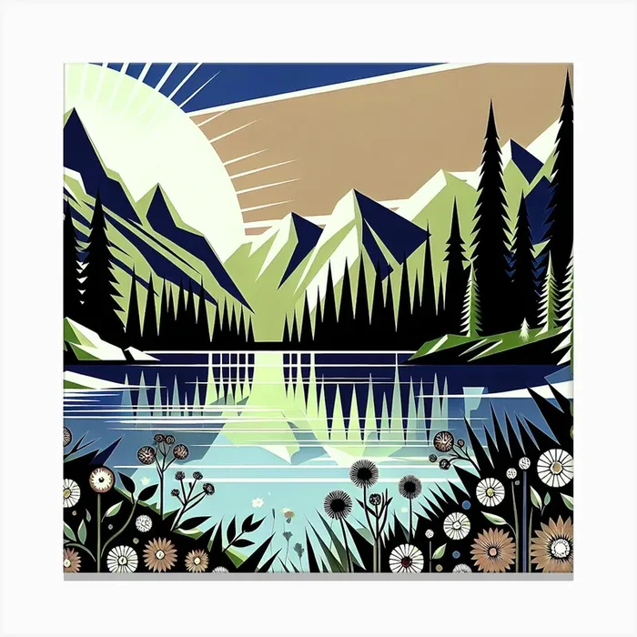 Saskatchewan 2 Art Deco Canvas Print by Florid Wall Art