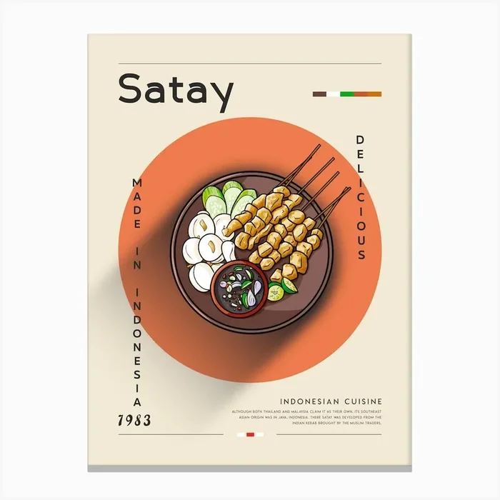Satay 1 Canvas Print by Gastro World