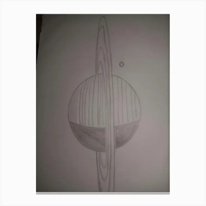 Saturn Drawing Art 2 Canvas PrintD by DevStyles