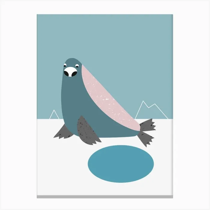 Seal scandinavian style Canvas PrintD by Dalightdesign