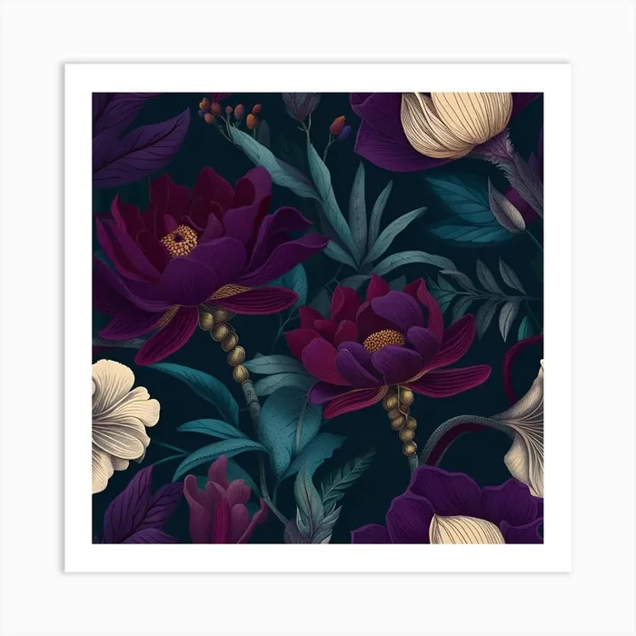 Seamless Floral Pattern 2 Art PrintDD by Diggit Designs