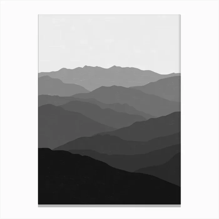 Shades Of Grey Mountains Canvas Print by Alisa Galitsyna