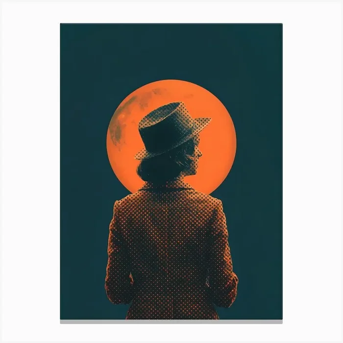 She And The Moon Canvas Print by Andreas Magnusson