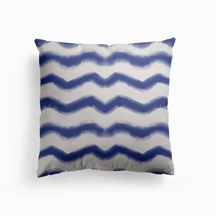 Shibori Waves Canvas Cushion by DesigndN