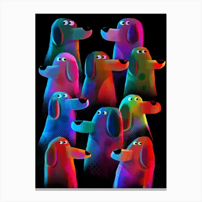 Shifty Dogs Canvas Print by Gareth Lucas Art