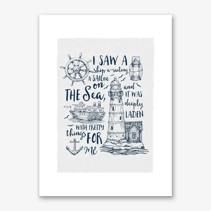 Ship A Sailing Art Print by Baldy and the Fidget