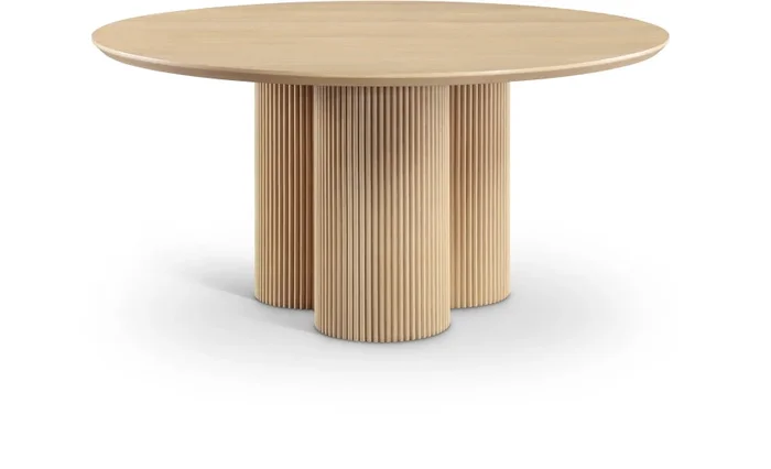 Simba 60 ” Ash Wood And Oak Veneer Dining Table