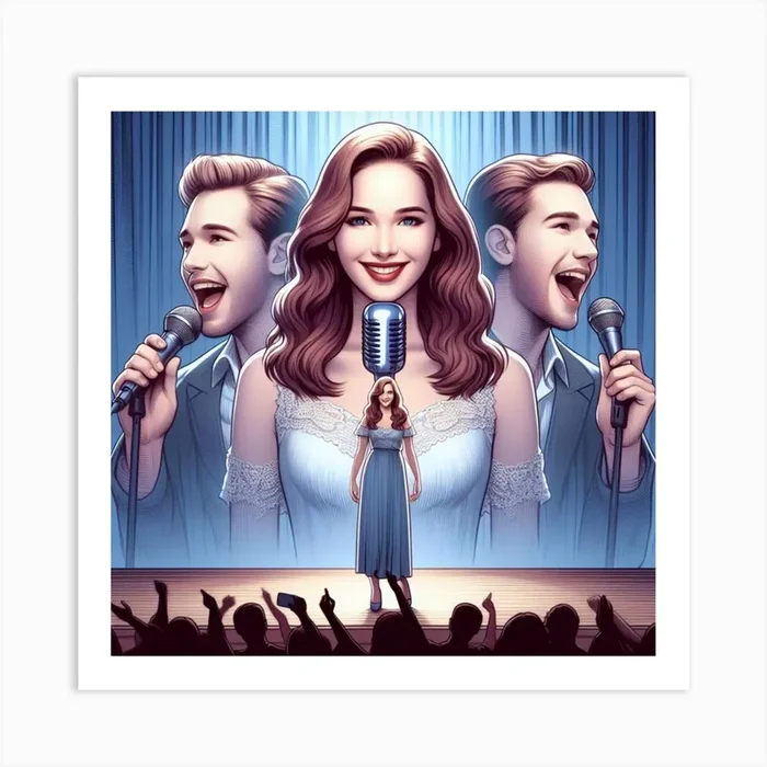 Singers on stage 2 Art PrintGW by Groundhog Worldviews