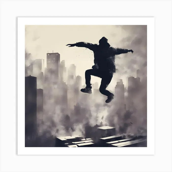 Skateboarder In The City Art Print by Hassan Rehman