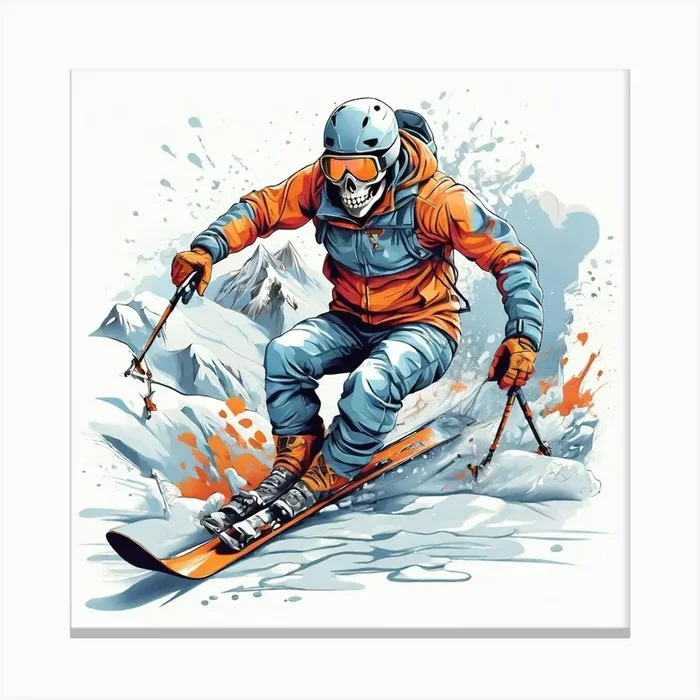 Skier Canvas Print by LunaTess