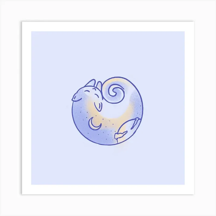Slumber Square Art Print by Flattering Design