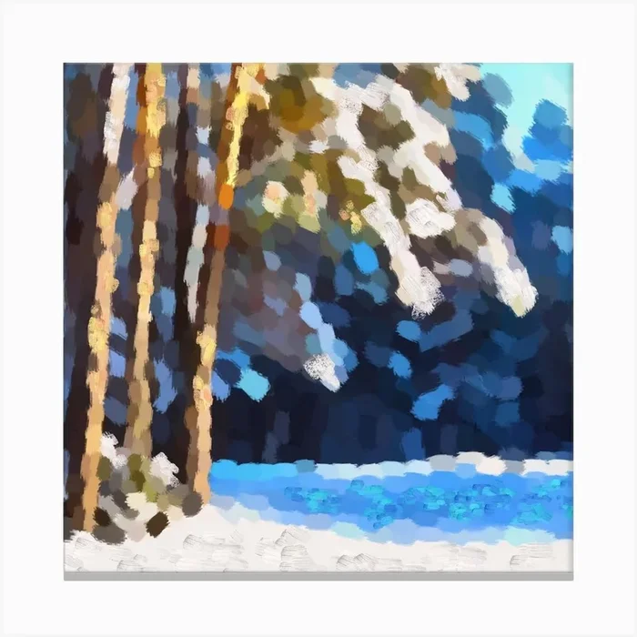 Snowy winter forest N1 Canvas Print by ilinaillustrator