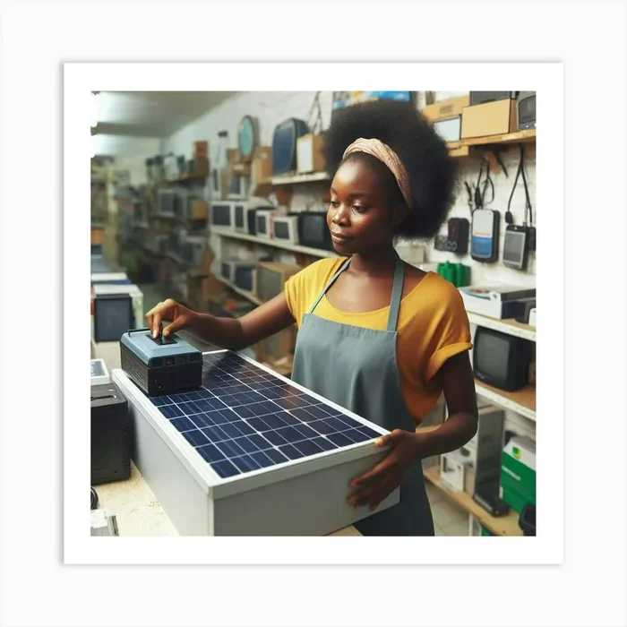 Solar Panel In Electronics Store Art PrintU by Uniqueunny