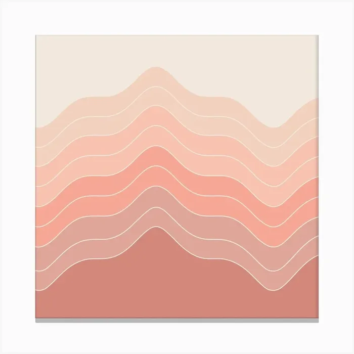 Soleil Waves Square Canvas Print by Circa 78 Designs