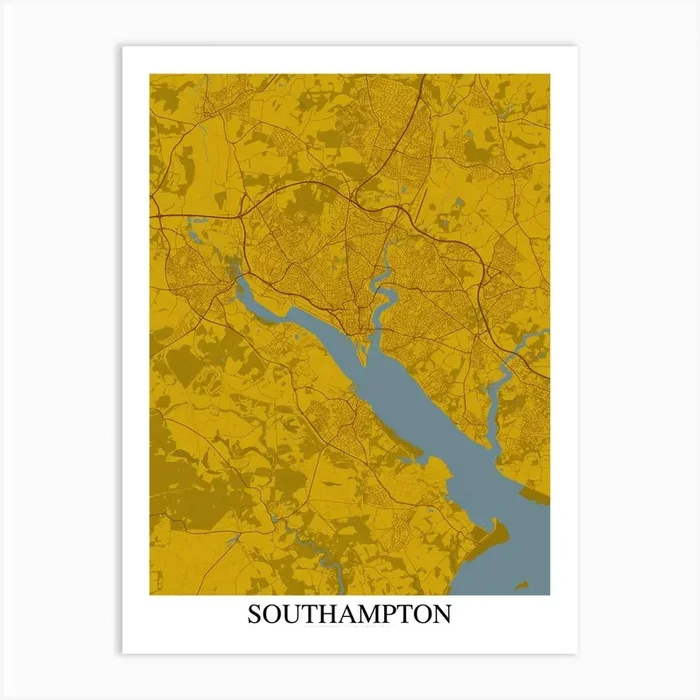 Southampton Yellow Blue Art Print by Mapply