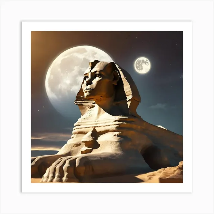 Sphinx In The Desert Art Print by allii