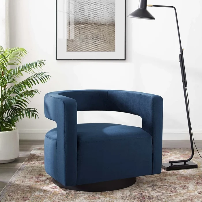 Spin Cutaway Performance Velvet Swivel Armchair by Modway